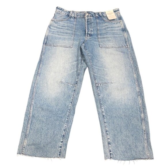 NWT Madewell Sz 31 Darted Barrel-Leg Jean Riverbend Wash Wide Relaxed Button-Fly - Picture 2 of 15